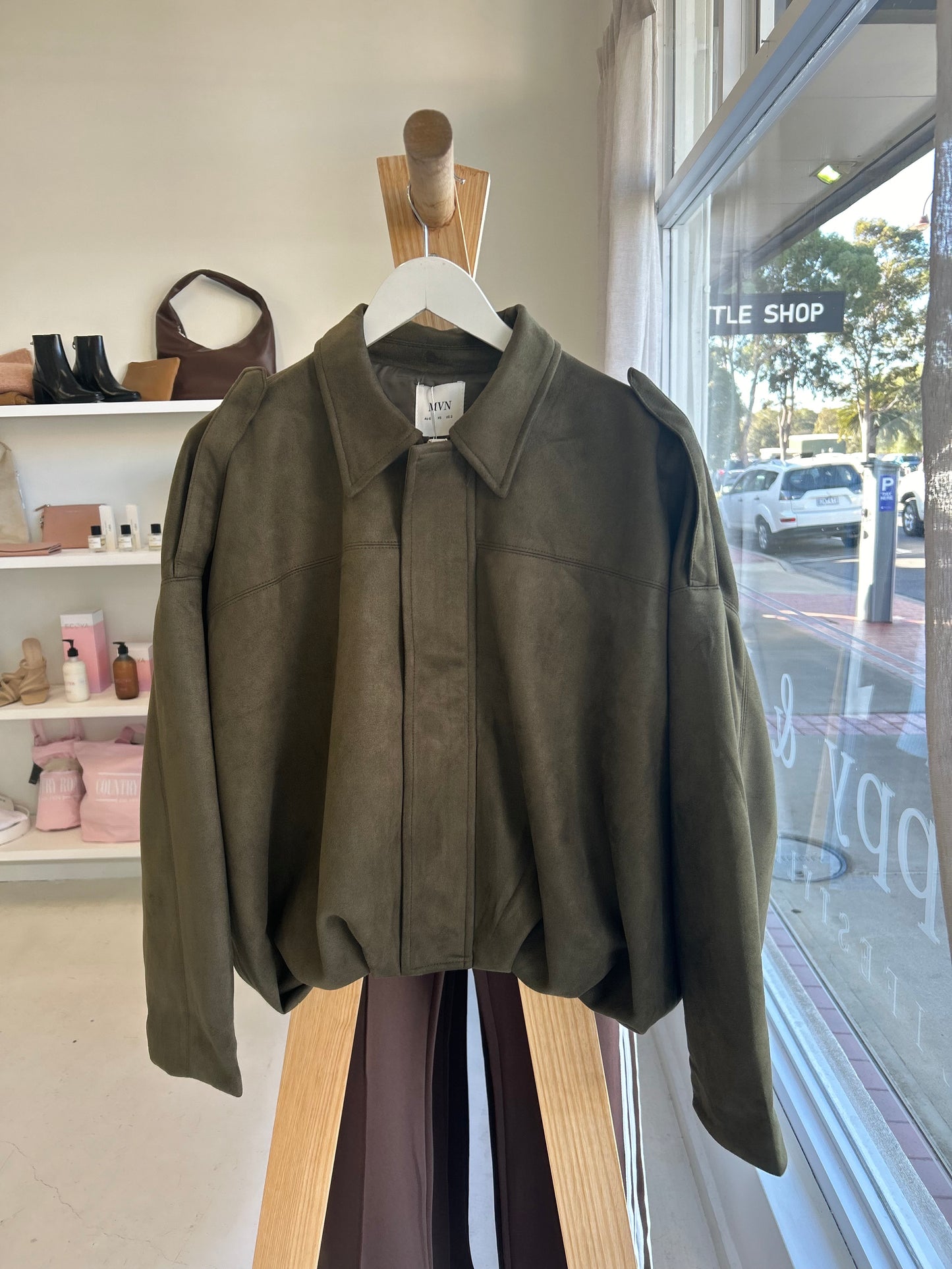 Indi Suede Bomber Khaki