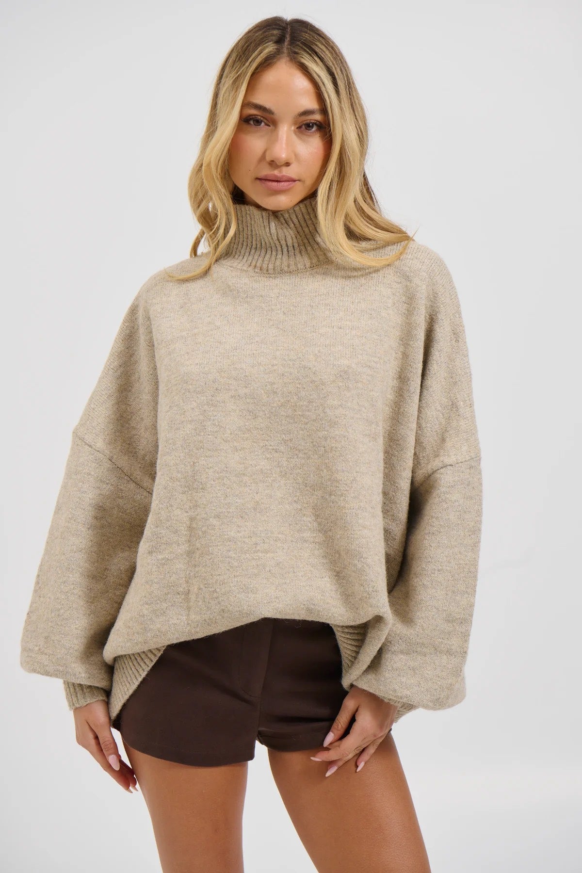 Kai High Neck Knit Oatmeal