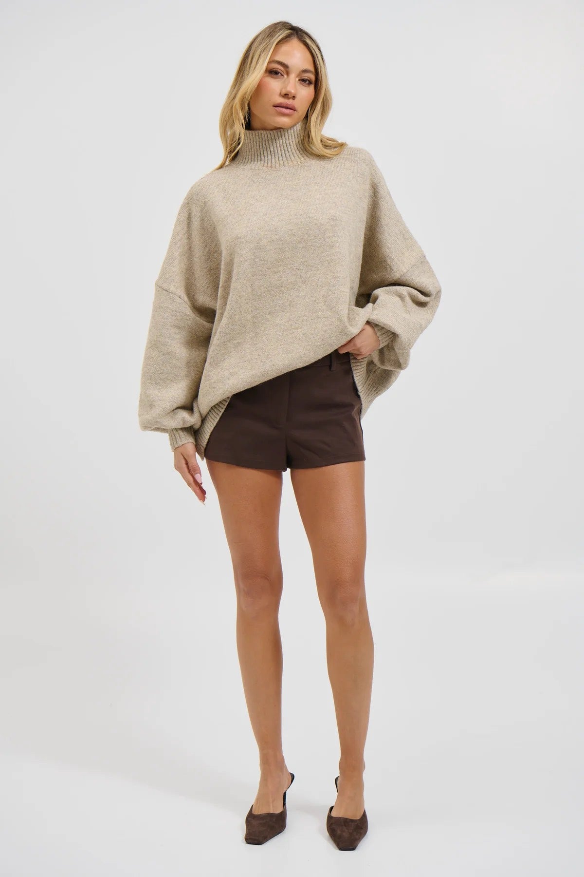 Kai High Neck Knit Oatmeal