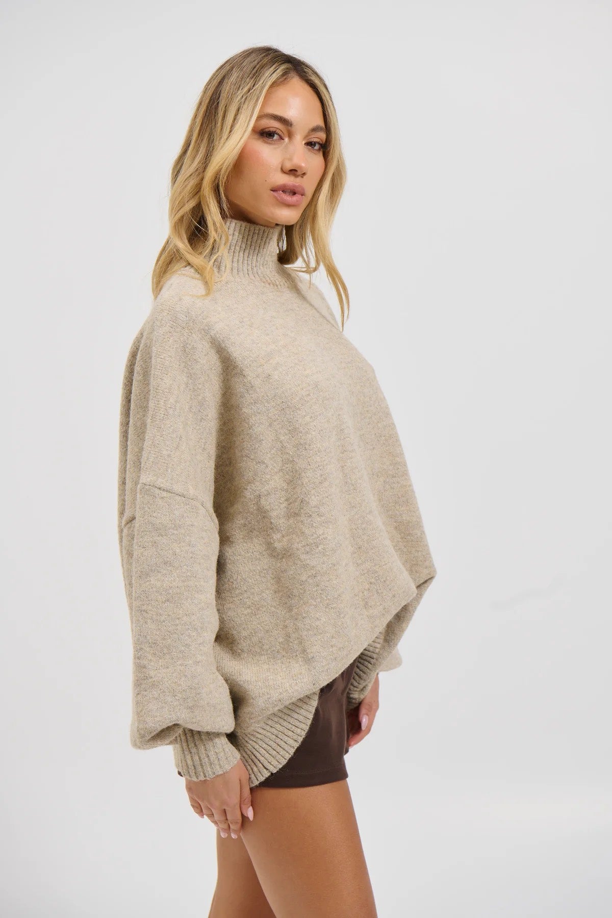 Kai High Neck Knit Oatmeal
