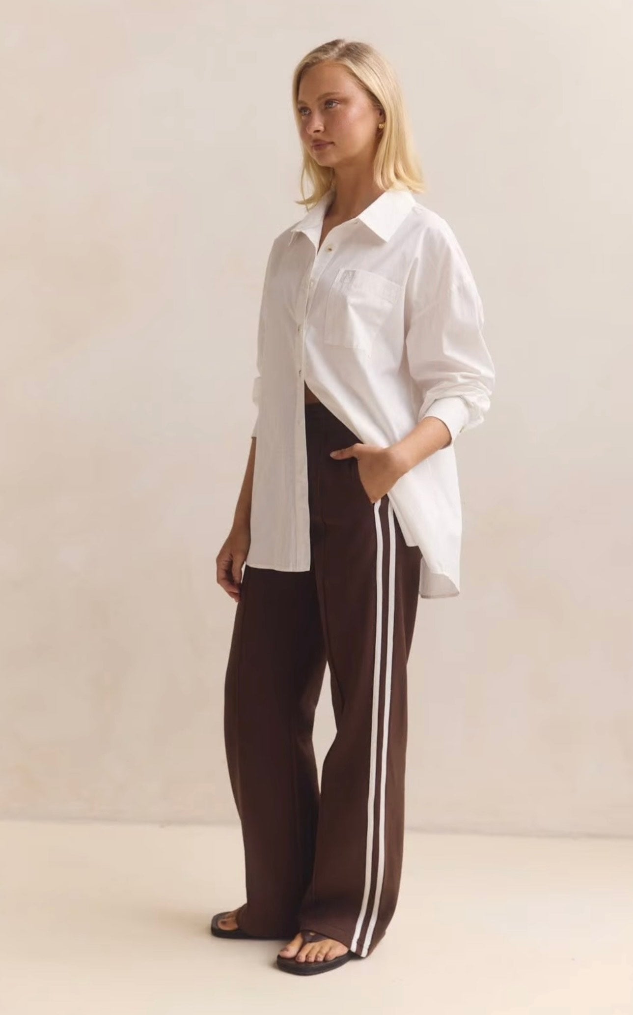 The Mika Stripe Pant Choc