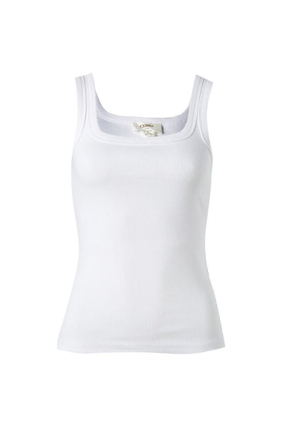 Ceres Life Contour Rib Square Neck Tank White