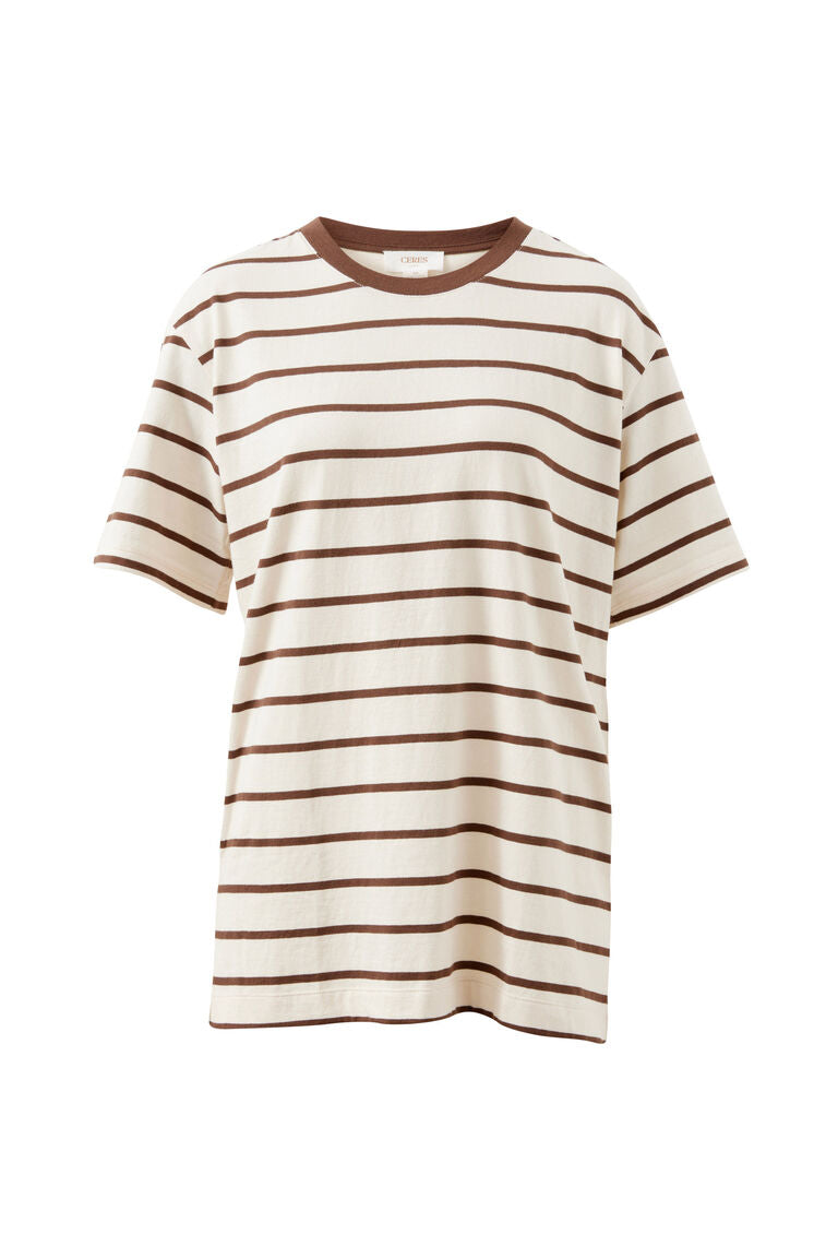 Ceres Life Lola Tee Buff Brunette Stripe