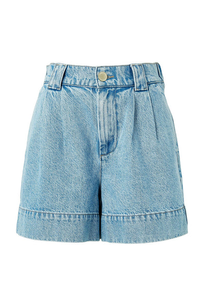 Ceres Life Pleat Front Short Mid Blue Wash