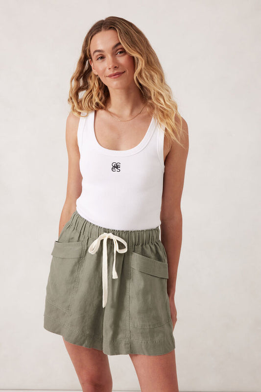 Ceres Life Panelled Pull On Short Khaki