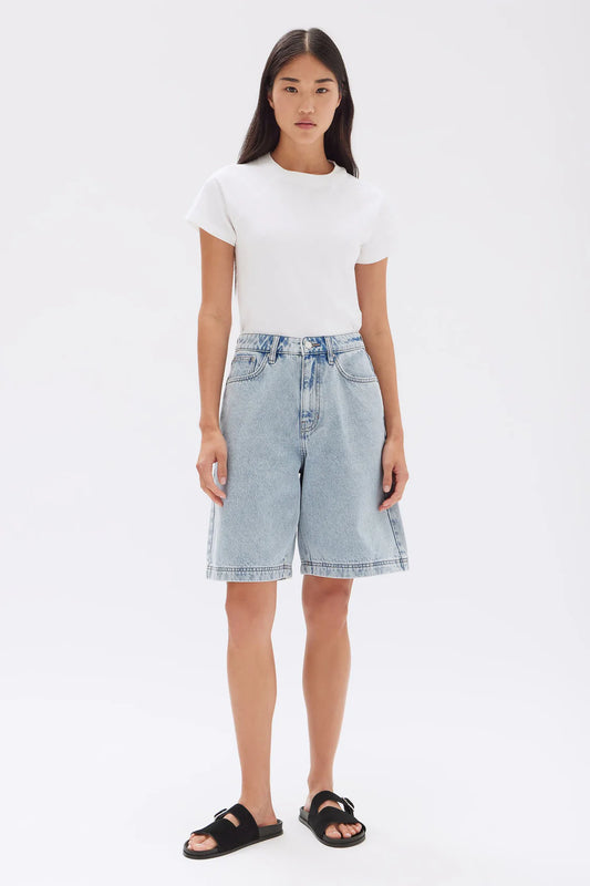 Assembly Label Relaxed Denim Short Light Stone