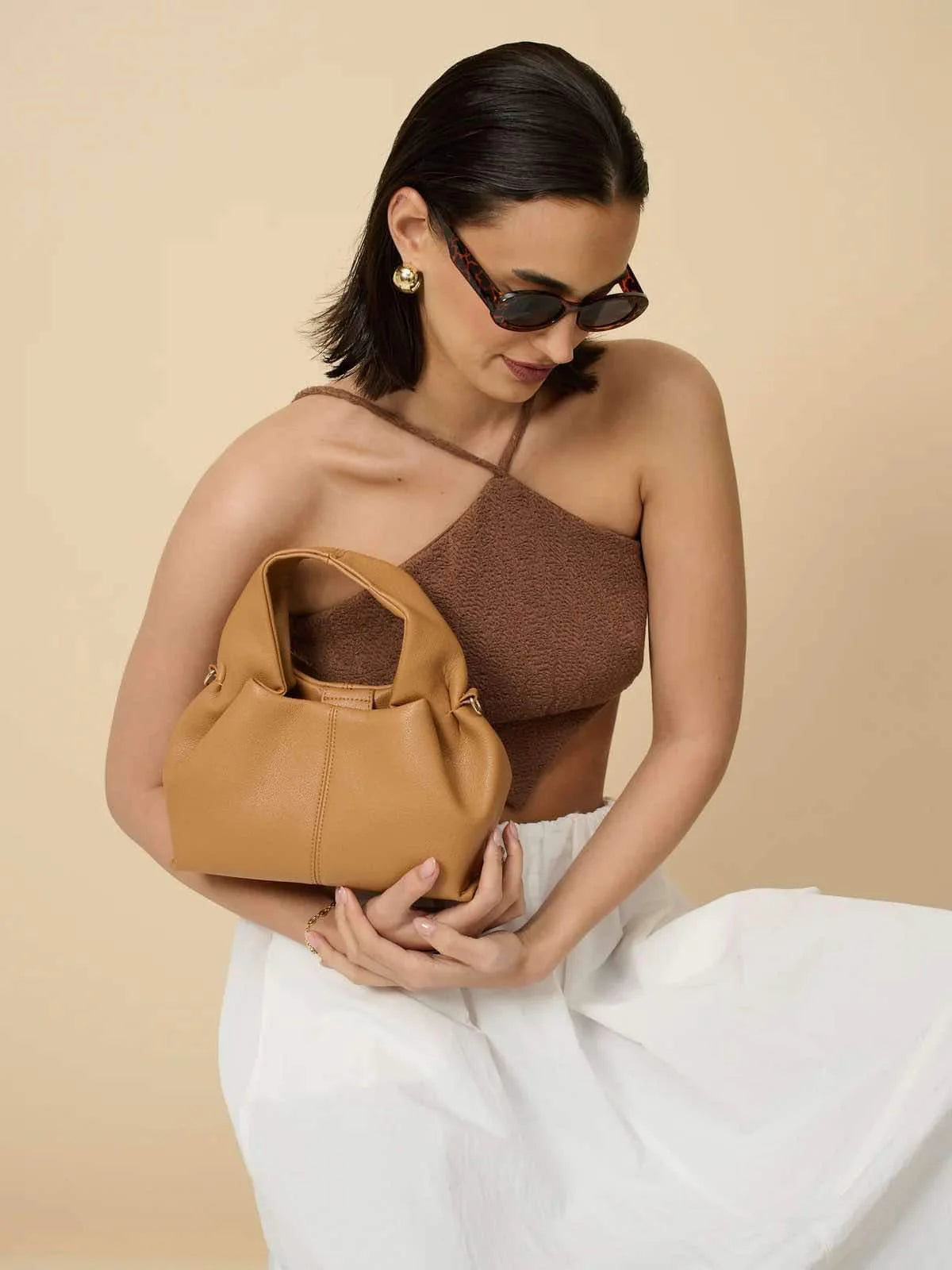 Luminie Hobo Handbag Tan