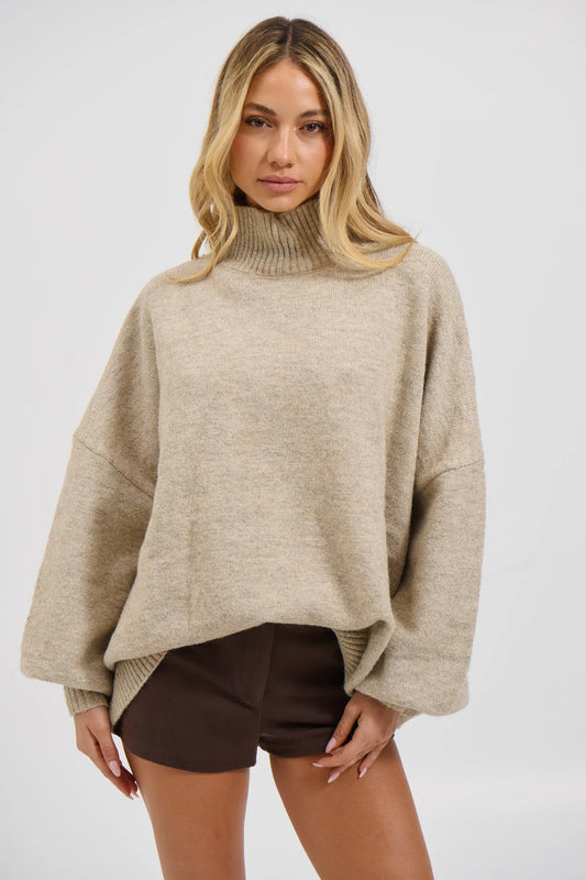 Kai High Neck Knit Oatmeal