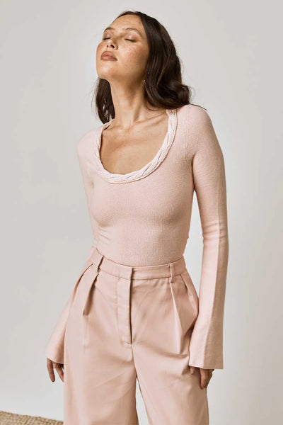 Mon Renn Palomas Knit Top Light Pink