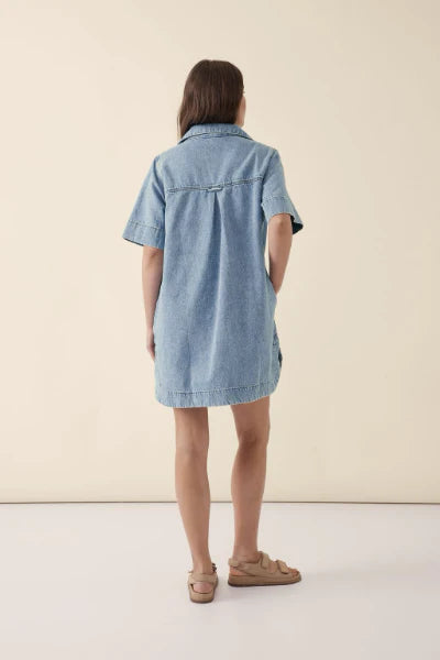 Ceres Life Boxy Shirt Dress Vintage Blue Denim