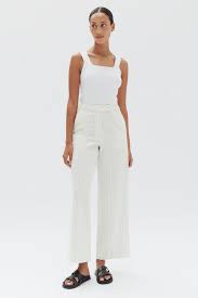 Assembly Label Leila Cream Pinstripe Pant