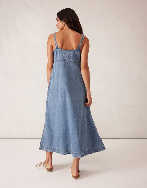 Ceres Life Denim Beach Dress Worn Blue